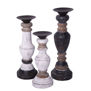 VIP Wood 15 in. Multicolor Candle Holders Set of 3 - 1 of 3