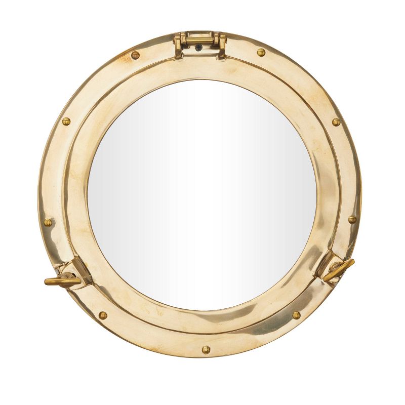 Brass Sail Boat Wall Mirror with Port Hole Detailing Gold- Novogratz, 2 of 7