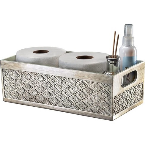 Creative Scents Silver Dublin Bathroom Organizer Storage Bin : Target