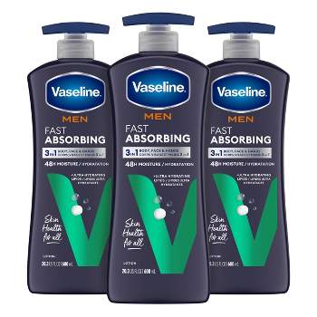 Vaseline Intensive Care Men's Fast Absorbing Hand and Body Lotion Scented - 20.3 fl oz/3ct