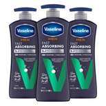 Vaseline Intensive Care Men's Fast Absorbing Hand and Body Lotion - 20.3 fl oz/3ct