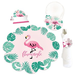 Big Dot of Happiness Pink Flamingo - Tropical Summer Party Paper Charger and Table Decorations - Chargerific Kit - Place Setting for 8 - 1 of 4