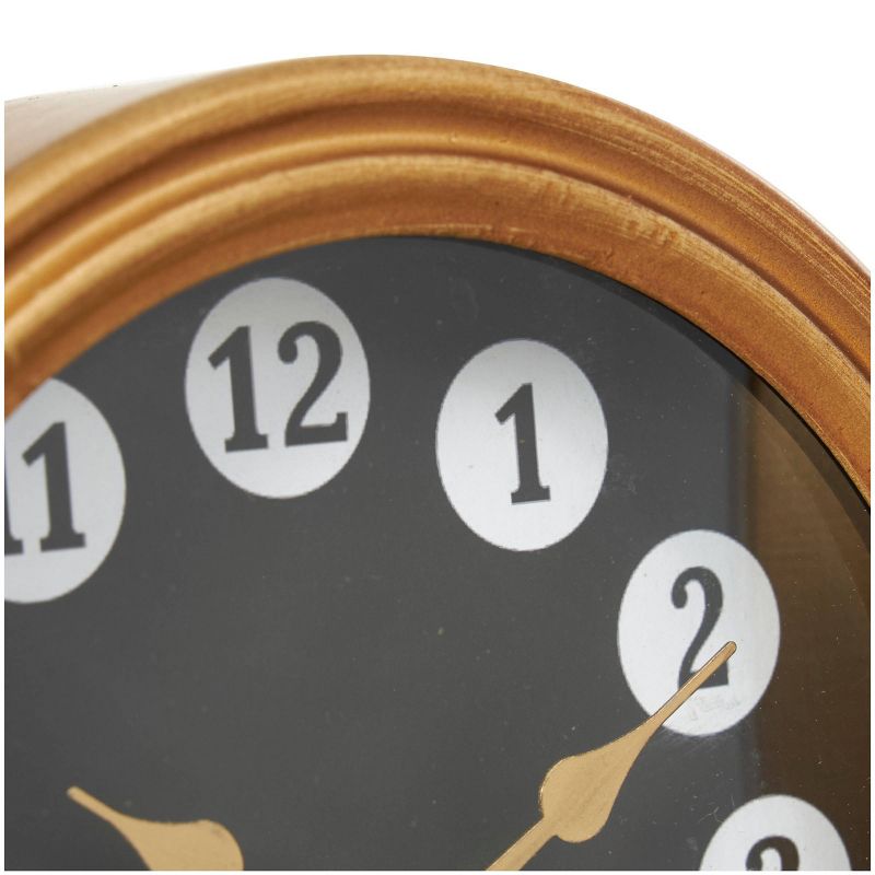Set of 2 Metal Round and Square Tabletop Clocks with Black Bases and White Circle Hour Markers Gold - Olivia &#38; May, 3 of 10