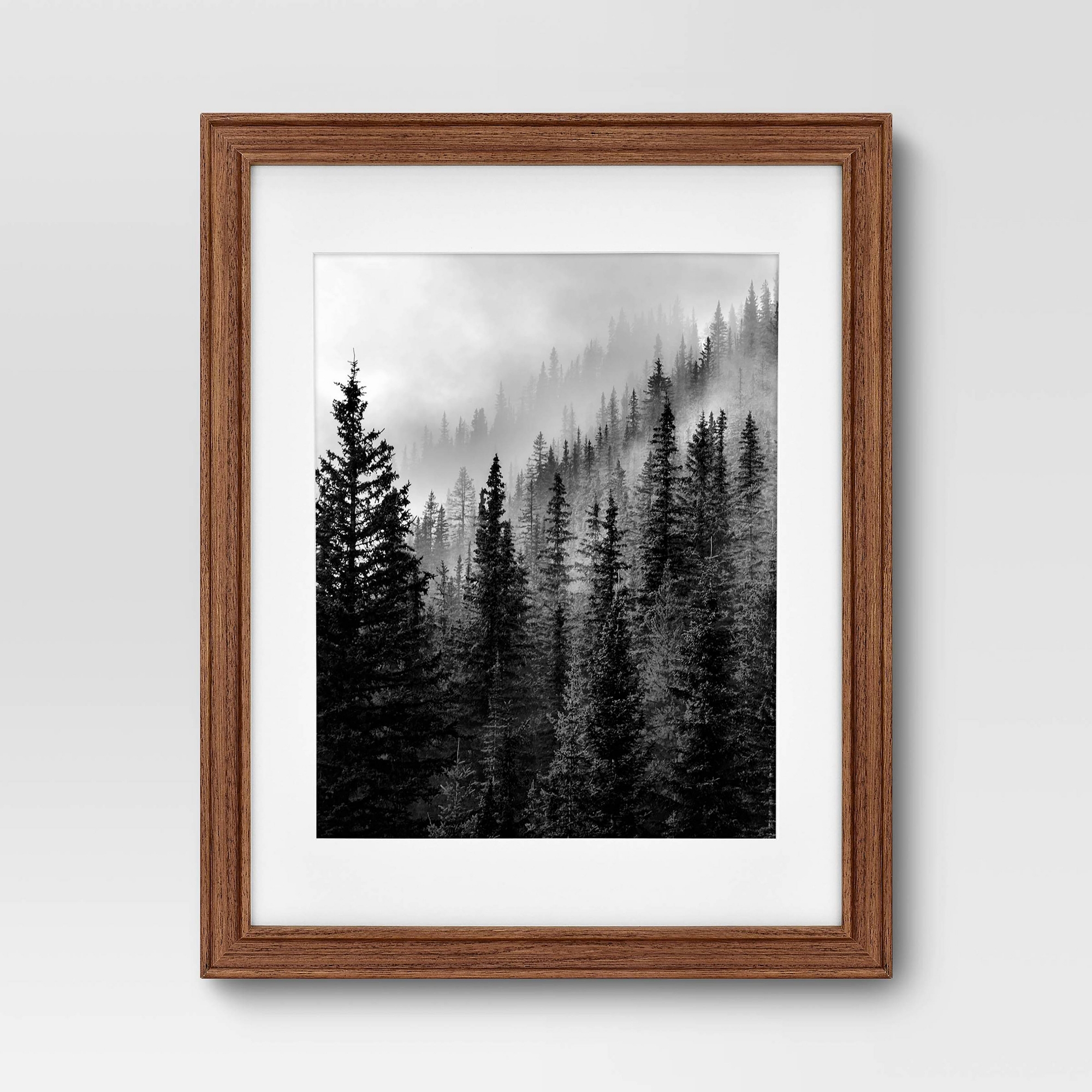 14" x 18" Matted to 11" x 14" Wood Wall Frame Midtone Woodgrain - Threshold™
