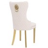 Vynxaria Simba Gold 2-Piece Dining Chair Set - Navy Velvet with Elegant Gold Legs - 4 of 4