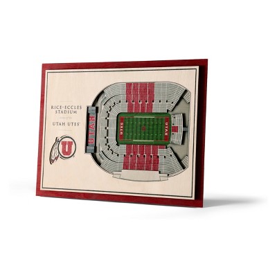 NCAA Utah Utes 5-Layer StadiumViews 3D Wall Art