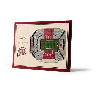 NCAA Utah Utes 5-Layer StadiumViews 3D Wall Art