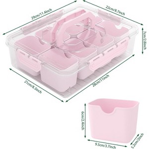 Hachikiko Divided Serving Tray with Lid & Handles - 8 Compartments Snackle Box Container for Candy, Nuts, Fruits - 1 of 4