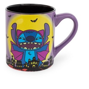 Silver Buffalo Disney Lilo & Stitch Vampire Ceramic Glitter Mug | Holds 14 Ounces - 1 of 4