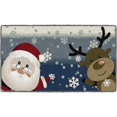 Brumlow Mills Holiday Hello Area Rug, 1'8" x 2'10", Navy
