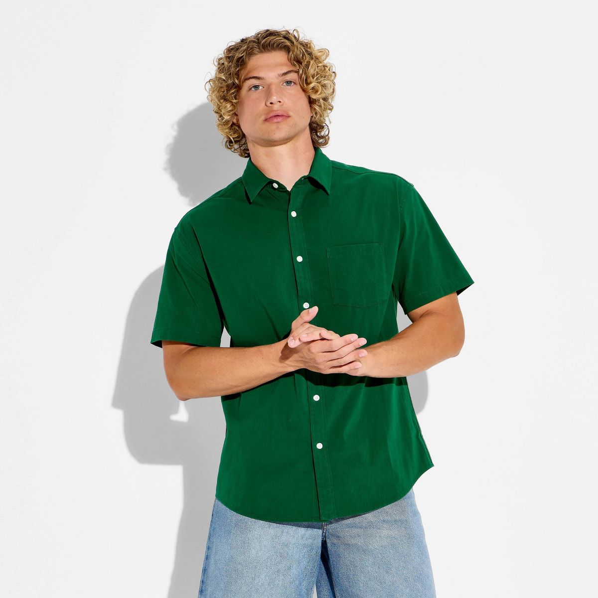 Men's Game Day Full Button Solid Camp Shirt - Goodfellow & Co™ - thumbnail 8