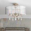 Minka Lavery Modern Ceiling Light Semi Flush Mount Fixture 20" Brio Aged Gold Silvery Sheet Drum Shade for Bedroom Kitchen Hallway - 2 of 3