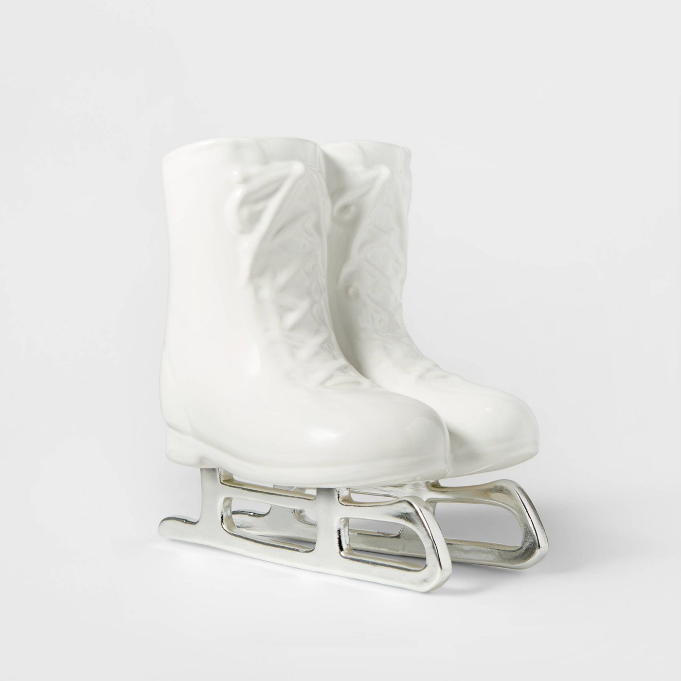 Ceramic Standing Ice Skates Decorative Figurine White - Wondershop™ - image 1 of 3