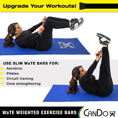 CanDo 36" Red Stripe Plastic Weighted Exercise Bar 3.5 lb