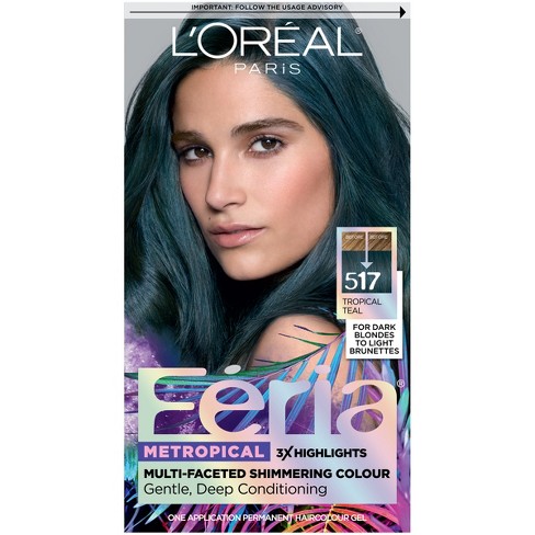 L Oral Paris Fria Multi Faceted Shimmering Permanent Hair Color Tropical Teal