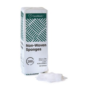 CareStock Gauze Sponge, 3 x 3 in. 4-Ply - Highly Absorbent Cotton Wound Dressing - Non-Sterile - 1 of 4