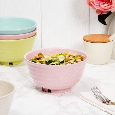 Salad,Cereal Dinner Party Bowl Fruit Popcorn Blue Golandstar co Friendly Healthy Wheat Straw Plastic Bowl for Rice,Soup