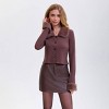 Women's Faux Fur Button-Front Sweater - Wild Fable™ Dark Brown - 4 of 4