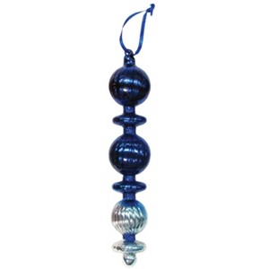 Christmas By Krebs - Ripple Ball and Disc Finial Glass Christmas Ornament - 1 of 1