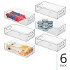 iDesign Plastic Stackable Fridge Bin with Handles, Set of 6, Clear, Made in USA - 2 of 4