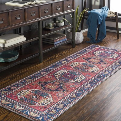 Hauteloom Kodiak Red&Blue Oriental Area Rug