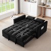 PAGED 52"3-in-1 Convertible Sofa Bed,Modern Velvet Double Couch with Adjustable Back,Storage Bag and Pillow,Sofa for Living Room - 3 of 4