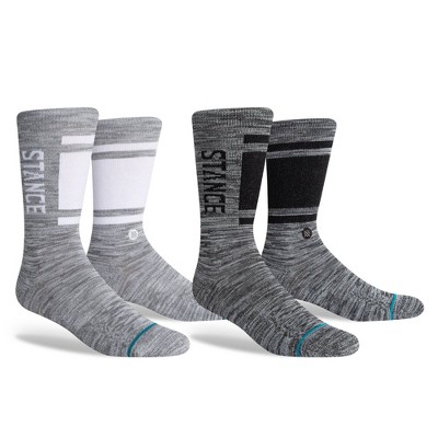 STANCE 2pk Block Crew Socks - Gray L