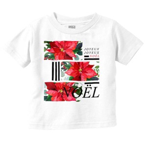 Noel Poinsettia Christmas Flower Toddler Baby Graphic T Shirt Brisco Brands - 1 of 4