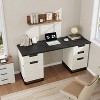 Coucheta 59 Inch Farmhouse Office Desk with 4 Drawers and Cabinet,Computer Desk for Home Office - 3 of 4