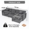 GDFStudio Morwen 109.45'' Modern Chenille Upholstered Oversized Deep Seat Modular Sectional Sofa with 3 Cushions - 2 of 4