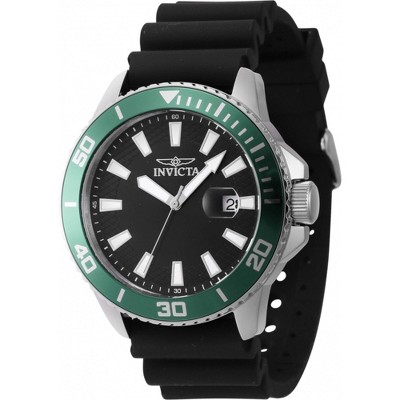 Invicta Men's Quartz Watch - Pro Diver Green and Silver Tone Bezel Strap | 46088