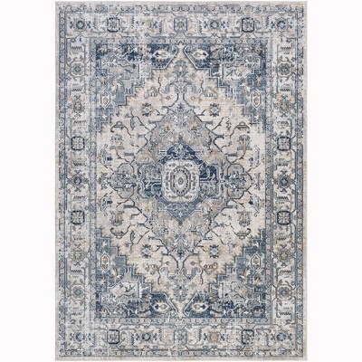 Mark & Day Tricht 5'3"x7'3" Rectangle Woven Indoor Area Rugs Dark Blue: Stain-Resistant, Pet Friendly, Traditional Style