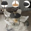 LeisureMod Bristol Round Dining Table – MDF Top with Natural Wood Steel Pedestal Base, Modern Kitchen & Dining Room Table, Accent Table - 4 of 4
