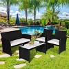 Tangkula 8PCS Rattan Patio Conversation Set Outdoor w/ Coffee Table Cushioned Sofa - 4 of 4