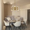 PAKOKULA Modern 6-Light Gold Branch Sputnik Dimmable Chandelier with Clear Globe Glass Shades for Living Room - 4 of 4