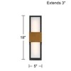 Possini Euro Design Possini Euro Radford 18"H Sand Black and Brass LED Outdoor Wall Light - 4 of 4