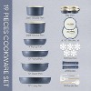 CAROTE 19pc Nonstick Cookware Set Detachable Handles, Golden Knob, Blue - 2 of 4