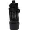 GC Shoes Georgia Black 6 Buckle Studded Strap Croc Block Heel Ankle Boots - 3 of 4