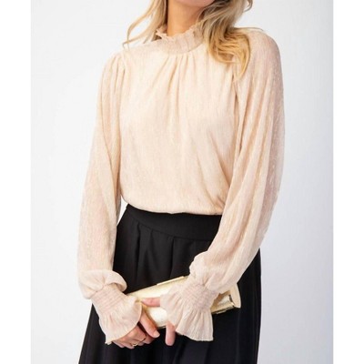 Women's Foil Crinkled Woven Blouse - Easel