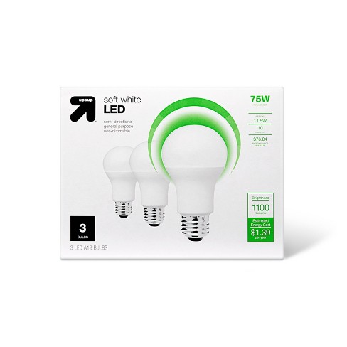 Led 75w 3pk Light Bulbs Soft White - Up & Up™ : Target