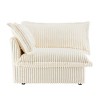 Modern Cream Corduroy Sofa With 1 Big Back Cushion And 2 Big Pillows,Single Couch,Slipcovered Chair,Single Sofa-Maison Boucle - 2 of 4
