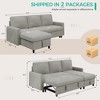 Celebalcony 77.2" Upholstered Sofa Bed, L Shaped Sectional Couch with Side Storage Package, Comfortable 3 Seat Sofa Couches for Apartment - 2 of 4