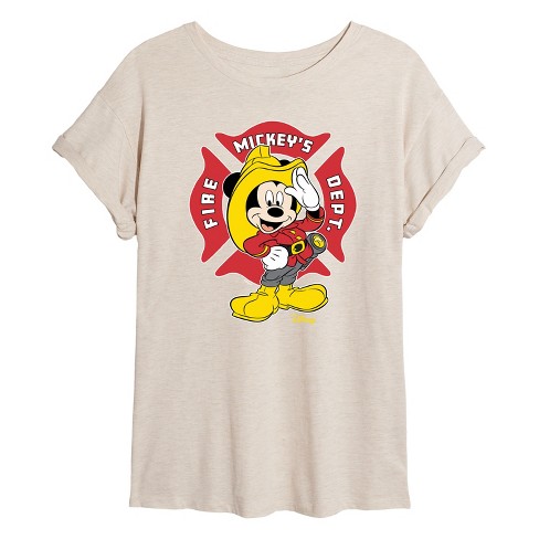 Women's - Disney - Firefighter Mickey Oversized Graphic T-Shirt - image 1 of 4