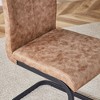 Sapphtopaz Modern Dining Chairs High Back Upholstered Side Chairs with C-Shaped Tube Metal Legs Office Chair for Dining Room, Kitchen, Brown - 3 of 4