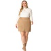 Agnes Orinda Women's Plus Size Faux Suede Side Buttons Bodycon Skirt - 3 of 4