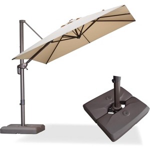 PURPLE LEA Cantilever Patio Umbrella with Base Included Square Umbrella with 360° Rotation and Aluminum Offset Hanging Outdoor Umbrella - 1 of 1