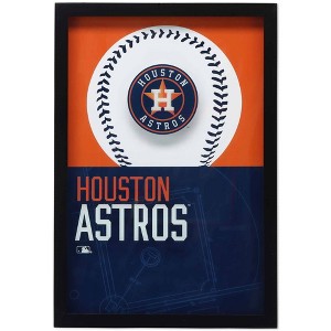 MLB Houston Astros Baseball Logo Glass Framed Panel - 1 of 4