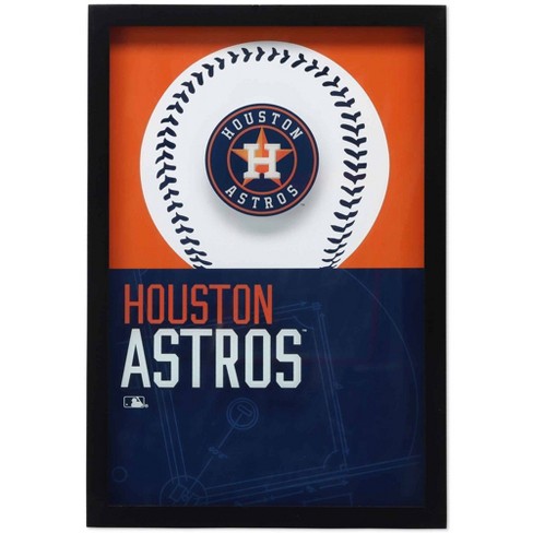 Mlb Houston Astros Baseball Logo Glass Framed Panel : Target