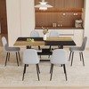 7-Piece Dining Set with Storage Space, Rectangular Table and 6 Linen Fabric Chairs - 3 of 4