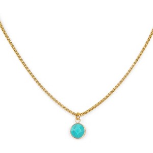 Gold Plated Turquoise Stone Pendant Necklace | ETHICGOODS - 1 of 4